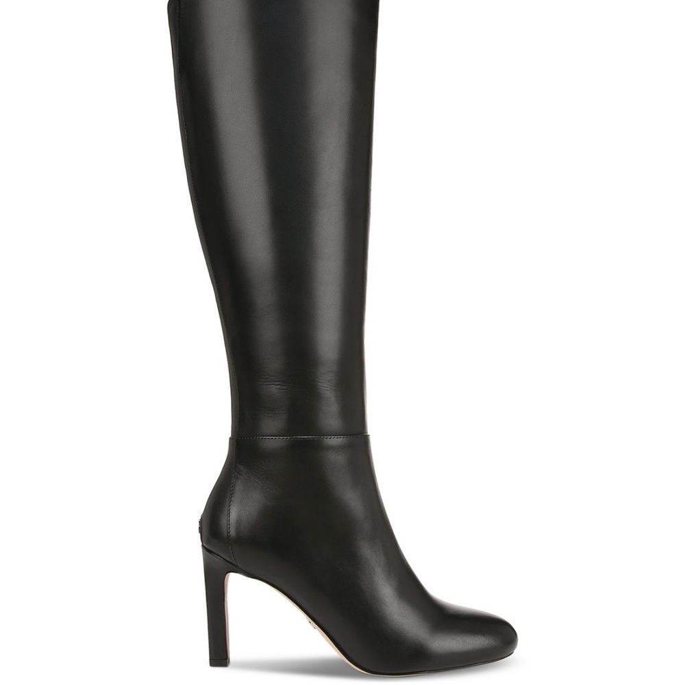Sam Edelman Sleek Black Leather Heeled Boots
